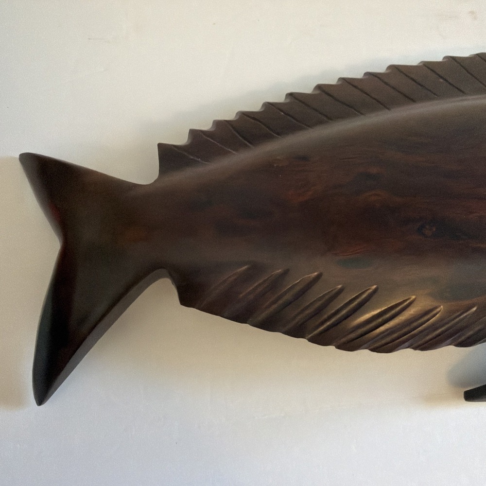 Vintage Hand-Carved Ironwood Fish (Mid-Century) Wood Table Home Decor - Picture 9 of 9